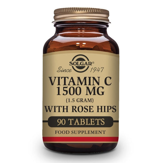 SOLGAR Vitamina C con Rose Hips (Escaramujo) 1500mg (90 Comprimidos)-1