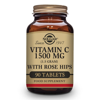 SOLGAR Vitamina C con Rose Hips (Escaramujo) 1500mg (90 Comprimidos)-1