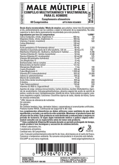 SOLGAR Male Múltiple Complejo Vitamínico Hombre 60 Comprimidos-3