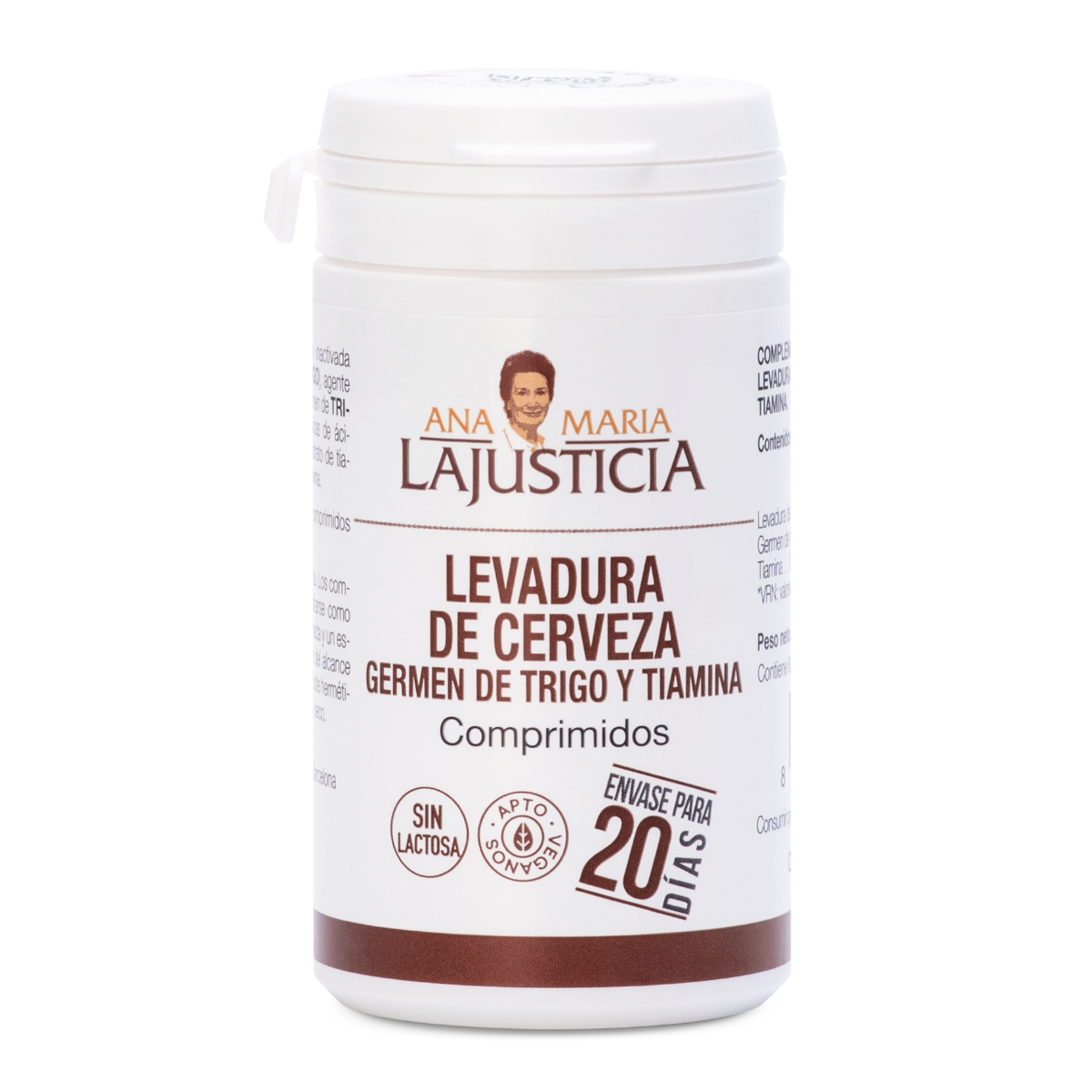 Ana María Lajusticia Levadura de Cerveza con Germen de Trigo y Tiamina (B1) 80 Comprimidos