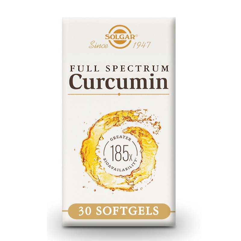 SOLGAR Curcumina de Espectro Completo 185x (30 Cápsulas Blandas)-1
