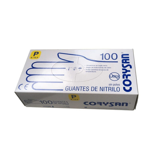 Guantes de Nitrilo Sin Polvo Sin Látex Talla S 100 unidades -CORYSAN--1