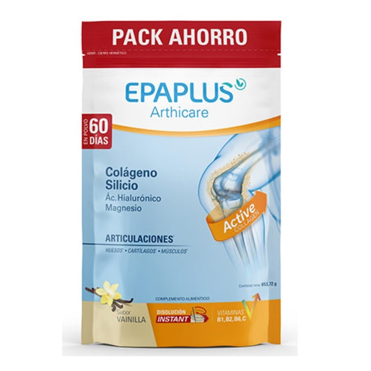 EPAPLUS Arthicare Colágeno + Silicio + Hialurónico + Magnesio Polvo sabor Vainilla 668gr (60Días)-1