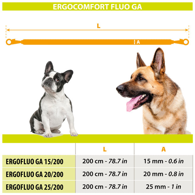 Ferplast Ergofluo Guinzaglio Giallo 200cm, 306g