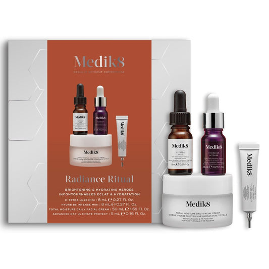 Medik8 Radiance Ritual: C-Tetra Luxe Mini 8 ml + Hydr8 B5 Intense Mini 8 ml + Total Moisture 50 ml + Advanced Day Ultimate Protect 5 ml