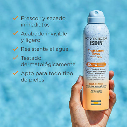 ISDIN Fotoprotector Transparente Spray Wet Skin SPF 50+ 250ml-5
