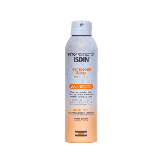 ISDIN Photoprotecteur Spray Transparent Peau Humide SPF 50+ 250 ml