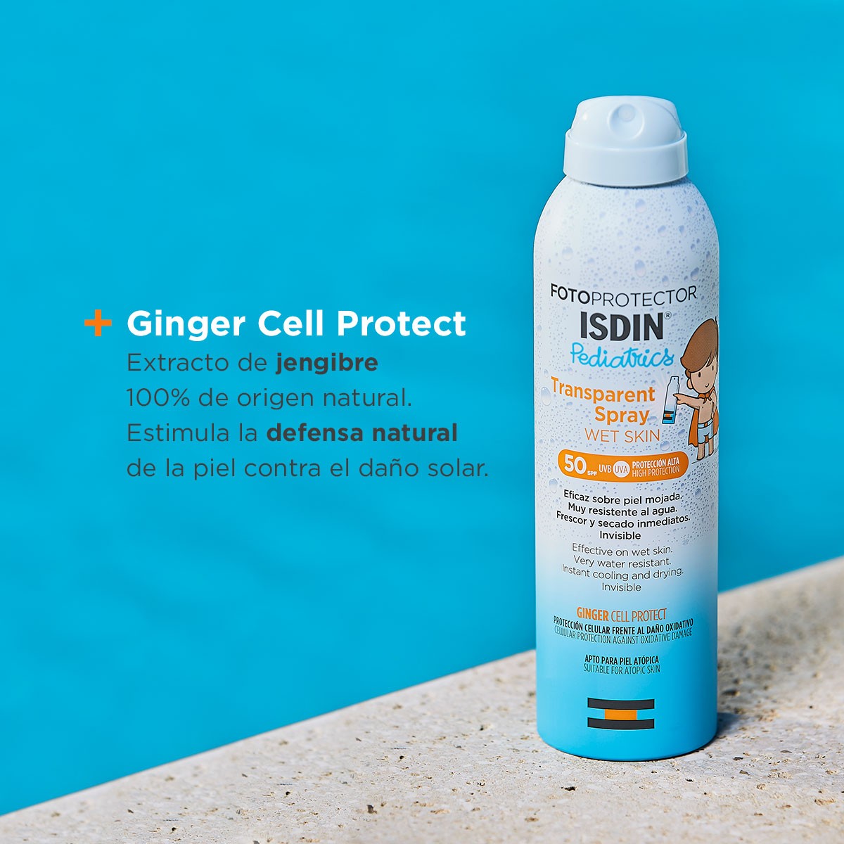 ISDIN Fotoprotector Transparent Spray Wet Skin Pediatrics SPF 50+ 250m-4