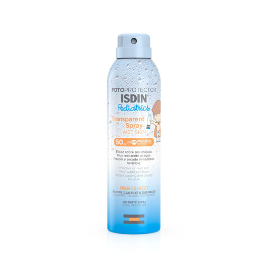 ISDIN Pediatrics Spray Transparent Photoprotecteur Peau Humide SPF 50 (250 ml)