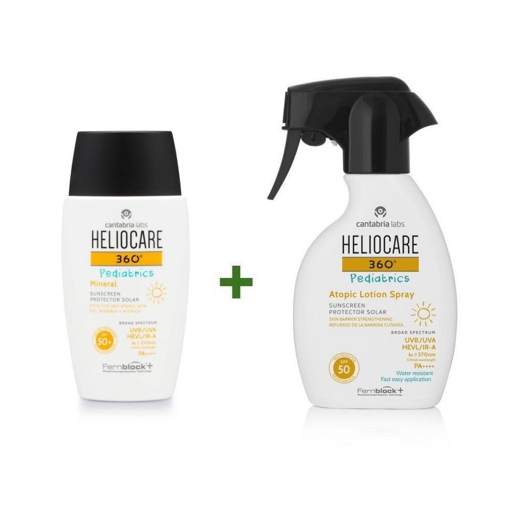 HELIOCARE Pack 360º Pediatrics Mineral SPF50+ (50ml) + Atopic Locion Spray SPF50 250ml-1