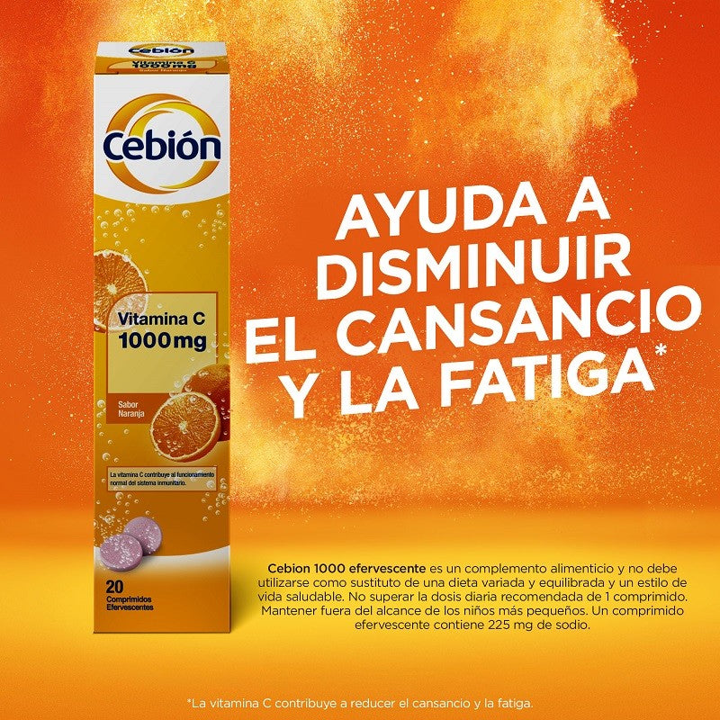 CEBIÓN Vitamina C 1000mg 20 Comprimidos Efervescentes-4