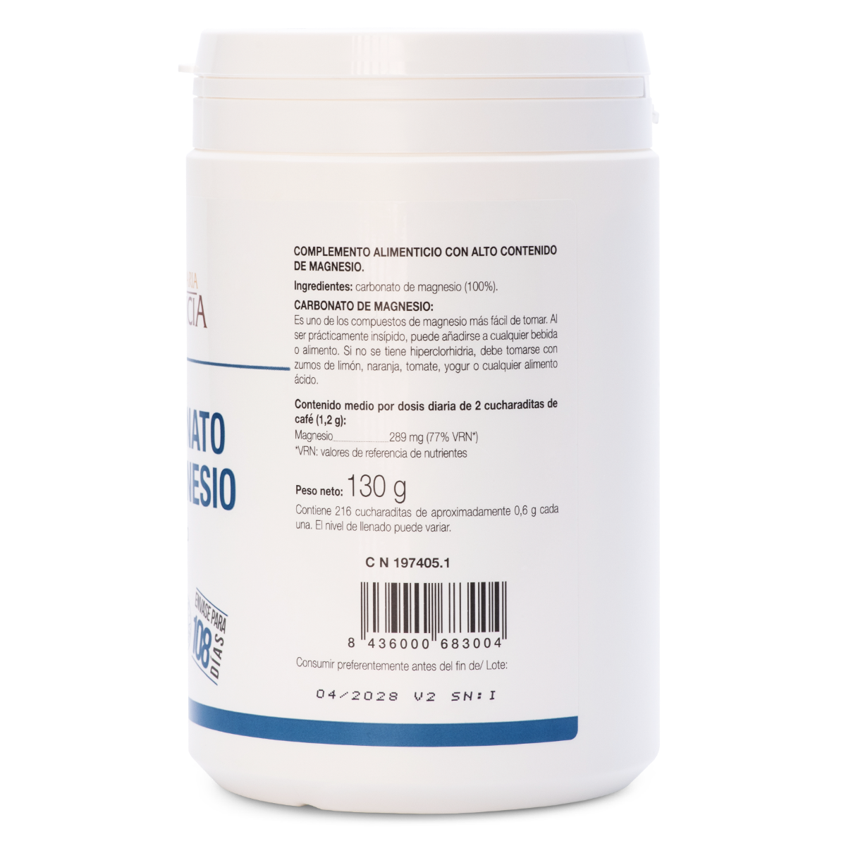 Ana María Lajusticia Carbonato de Magnésio 130 g