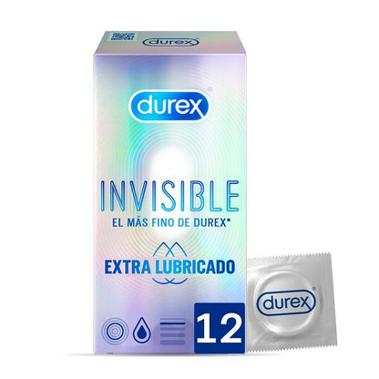 DUREX Preservativos Invisibles Extra Lubricados 12 unidades-2
