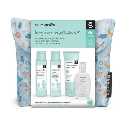 SUAVINEX Sac de voyage en tissu bleu Ensemble d'essentiels de soins pour bébé
