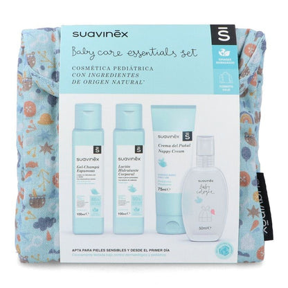 SUAVINEX Sac de voyage en tissu bleu Ensemble d'essentiels de soins pour bébé