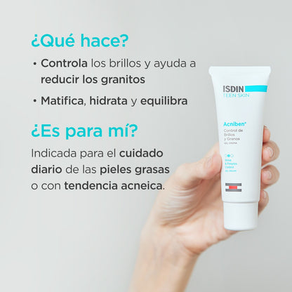 ISDIN ACNIBEN Gel Crème Contrôle Brillance et Boutons 40 ml