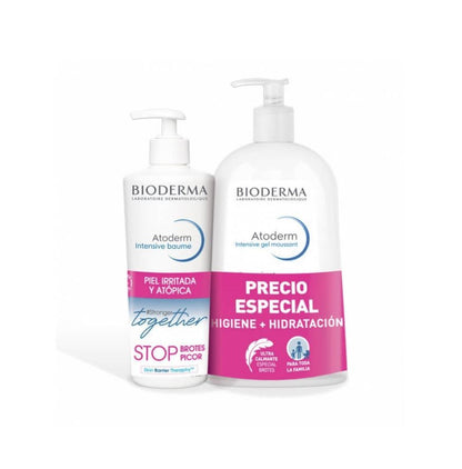 BIODERMA Pack Atoderm Intensive Baume 500ml + Gel Moussant 1l-1