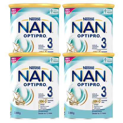 NAN OPTIPRO 3 Leche de Crecimiento para Lactantes Pack Ahorro 4x800g-2
