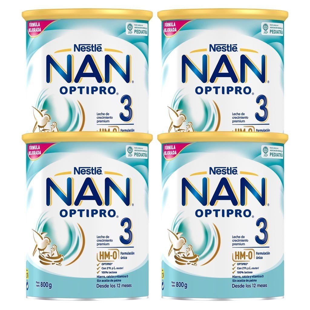 NAN OPTIPRO 3 Leche de Crecimiento para Lactantes Pack Ahorro 4x800g-2