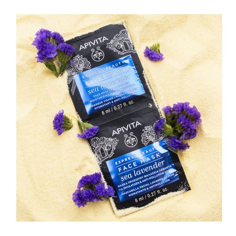 APIVITA Mascarilla Facial Hidratante & Antipolución Sea Lavender 2x8ml-3