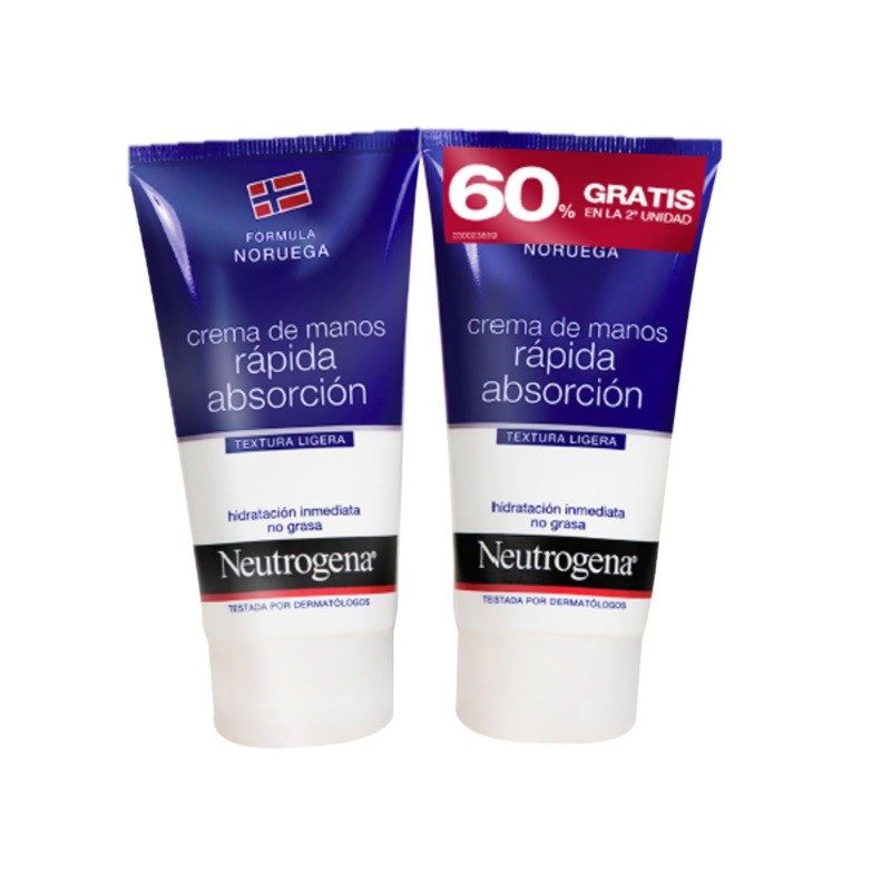 NEUTROGENA DUPLO Crema de Manos Absorción Rápida 2x75ml-9