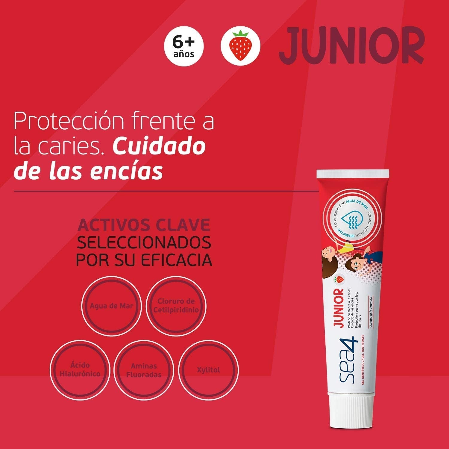 SEA4 Colutorio Infantil 500ml + Pasta de Dientes Junior 75ml GRATIS-3