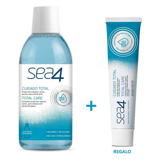 SEA4 Colutorio Cuidado Total 500ml + Pasta de Dientes 75ml GRATIS-1