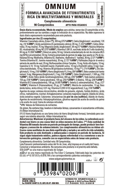 SOLGAR Omnium 90 Comprimidos-3