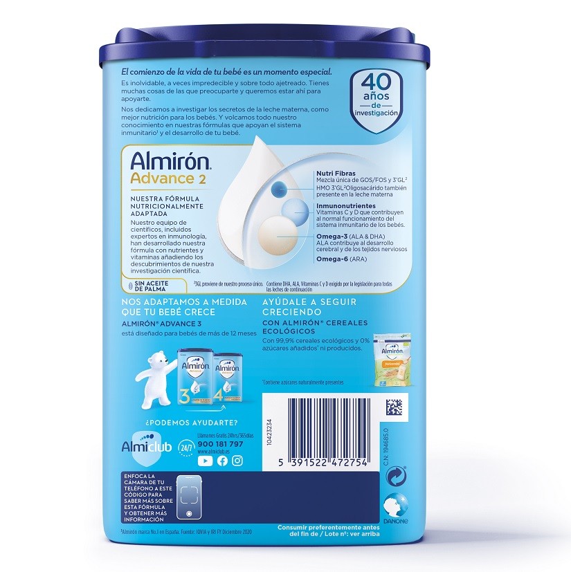 ALMIRÓN Advance 2 con Pronutra Leche de Continuación 800gr NUEVA FÓRMULA-3