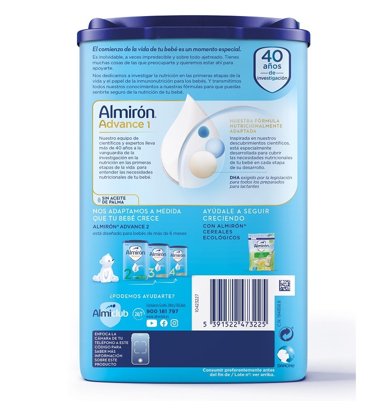 ALMIRÓN Advance 1 con Pronutra Leche para Lactantes 800gr NUEVA FÓRMULA-4