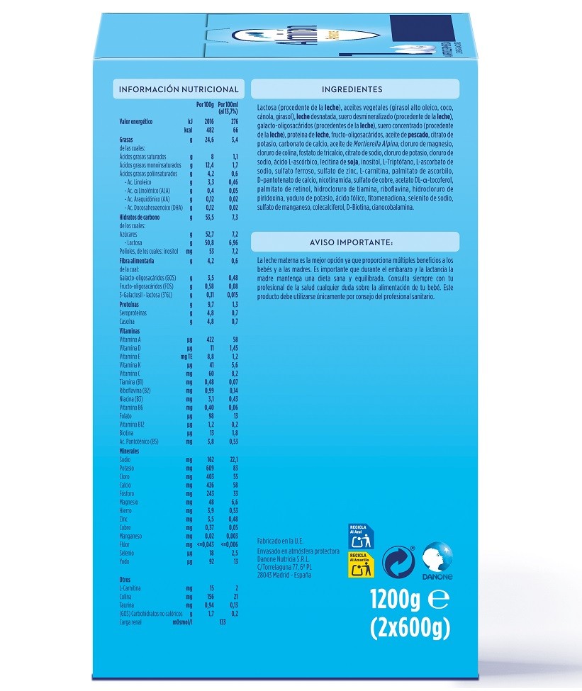 ALMIRÓN Advance 1 con Pronutra Leche para Lactantes 1200gr NUEVA FÓRMULA-3