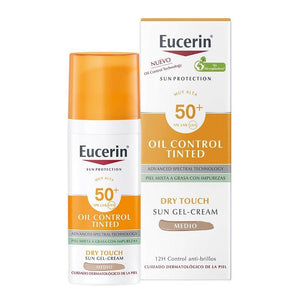 EUCERIN Oil Control SPF50+ con Color Medio Toque Seco Gel-Crema Solar Facial 50ml-1