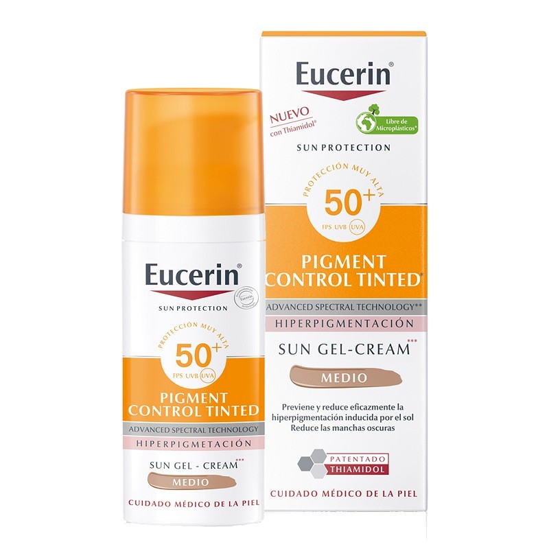 EUCERIN Pigment Control SPF50+ con Color Medio Gel-Crema Solar Facial 50ml-1