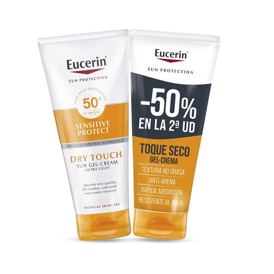 EUCERIN Protector Solar Sensitive Protect Gel-Crema Ultraligera Toque Seco SPF50+ DUPLO 2x200ml-1