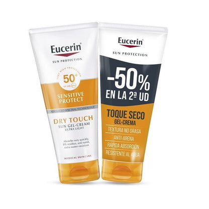 EUCERIN Protector Solar Sensitive Protect Gel-Crema Ultraligera Toque Seco SPF50+ DUPLO 2x200ml-1