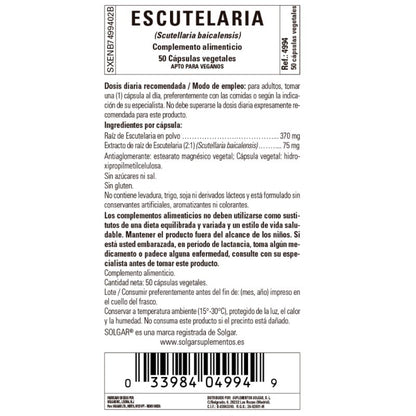 SOLGAR Escutelaria 50 Cápsulas Vegetales-3