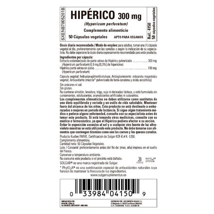 SOLGAR Hipérico 300mg (50 Cápsulas Vegetales)-2
