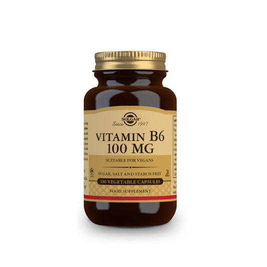 SOLGAR Vitamina B6 100mg (100 Cápsulas Vegetales)-1