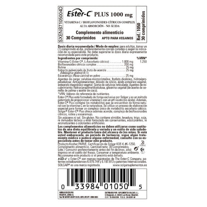 SOLGAR Ester-C Plus 1000mg Vitamina C 30 Comprimidos-3
