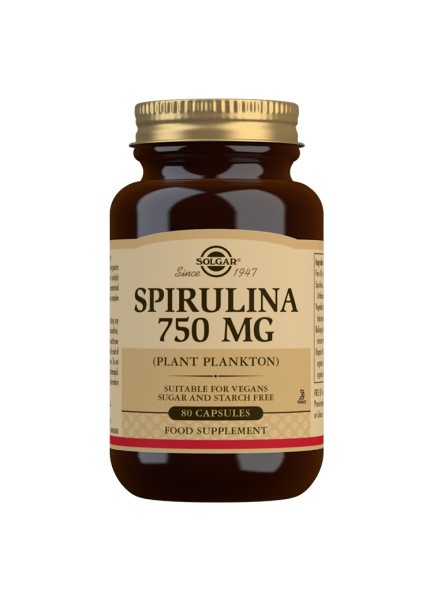 SOLGAR Espirulina Vegetariana 750mg (80 Cápsulas)-1