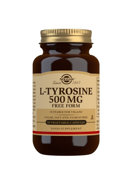 SOLGAR L-Tirosina 500mg (50 Cápsulas Vegetales)-1
