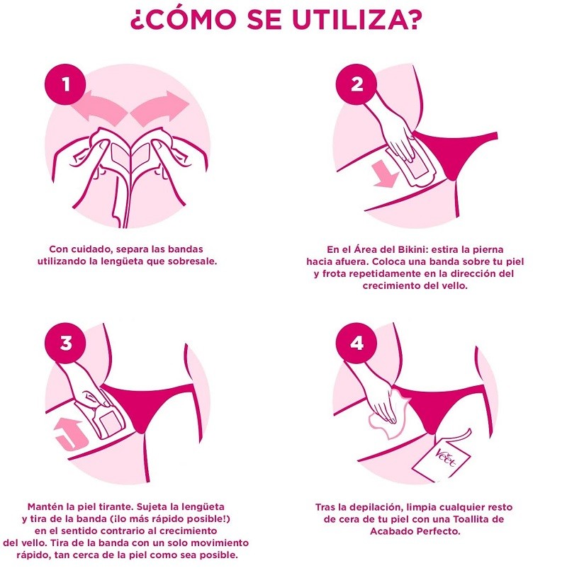 VEET Pure Bandas de Cera Fría Depilatoria área Bikini Piel Sensible 16 tiras-3