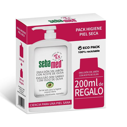 SEBAMED Emulsión Sin Jabón con Aceite de Oliva 1L+ 200ml de REGALO-1