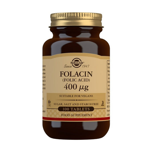SOLGAR Folacín Ácido Fólico 100 comprimidos de 400mg-1