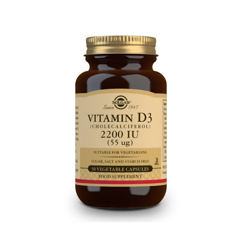 SOLGAR Vitamina D3 2200 UI (55 μg) (Colecalciferol) 50 Cápsulas Vegetales-1