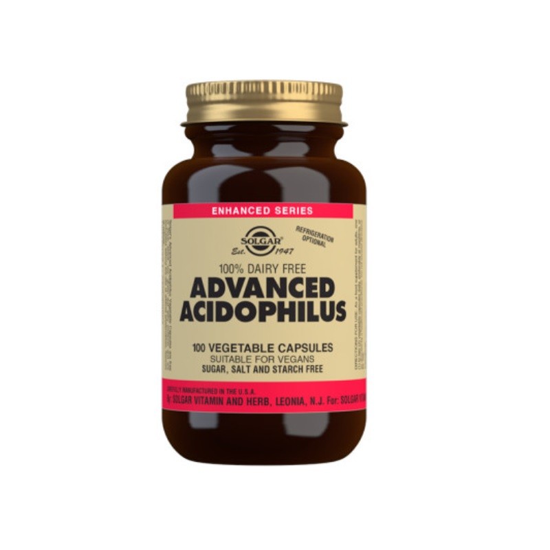 SOLGAR Acidophilus Avanzado (no lácteo) 100 cápsulas vegetales-1