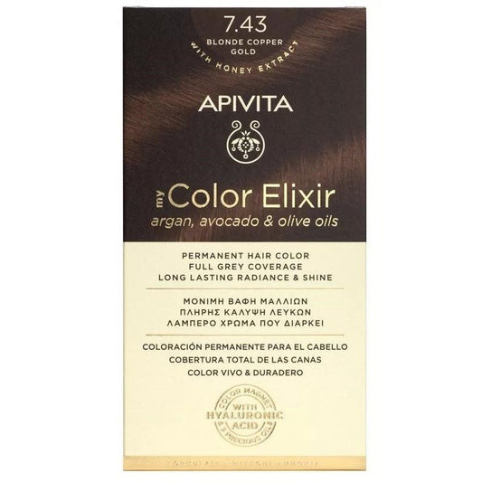 APIVITA Tinte 7.43 Rubio Cobrizo Dorado My Color Elixir-1