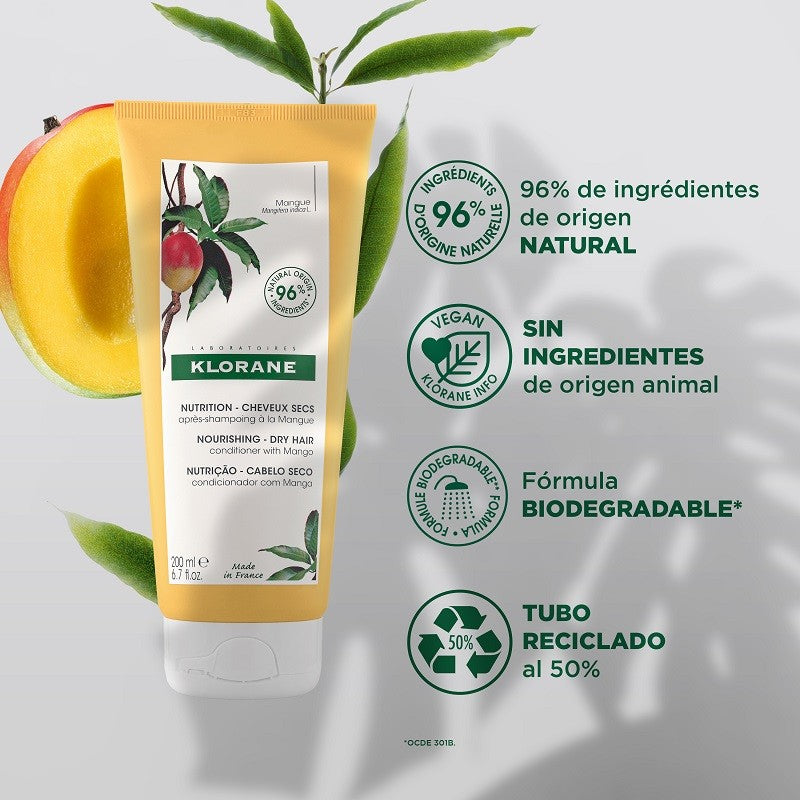 KLORANE Bálsamo Acondicionador de Mango Cabellos Secos 200ml-2