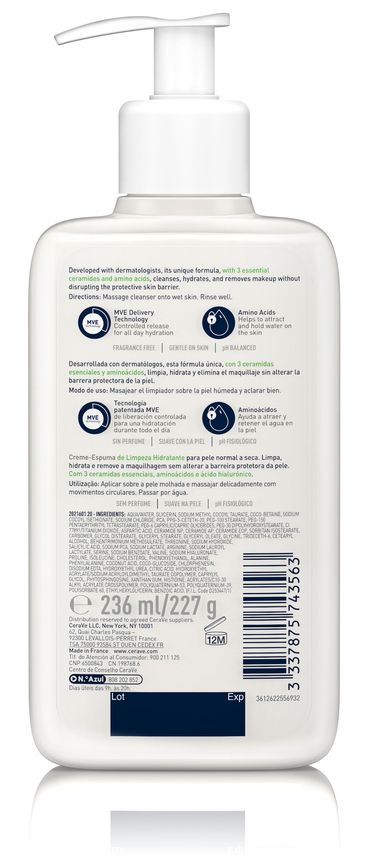 Limpiadora Crema-Espuma Hidratante 473ml