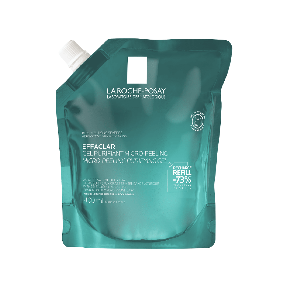 La Roche-Posay Effaclar gel detergente microesfoliante pelle grassa refill 400 ml